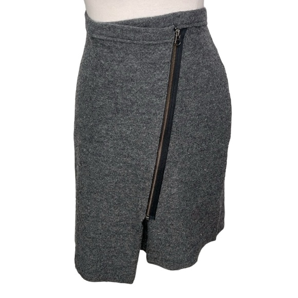 Anthropologie Sparrow Wool Zipper Skirt Gray - Picture 2 of 7